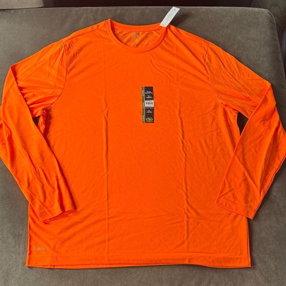 Men’s Athletic Works High Visibility Blaze Orange Long Sleeve T-Shirt XL 46/48